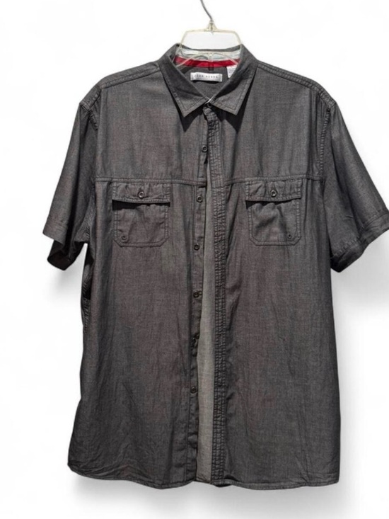 john henry Other - John Henry Short-Sleeve Button-Down Shirt - Charcoal